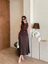 Two Piece Sleeveless Waist Coat Style With A Line Skirt